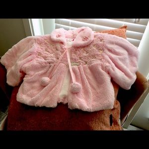 Cute Kids Baby Pink Plush Jacket